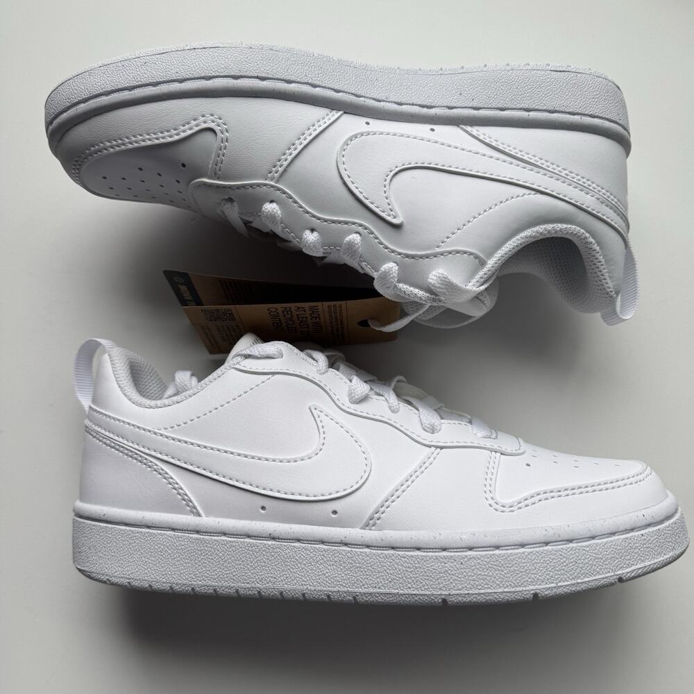 Nike Boys Court Borough Low Recraft White Sneaker Sz 5 Y DV5456 Basketball Stree